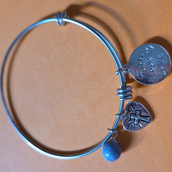 Silver Faith Charm Bracelet - Picture 2 of 2